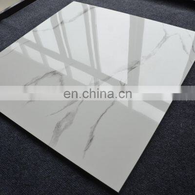 HB6452 Building Polished Porcelain White Marble Look Floor Tiles photo-5