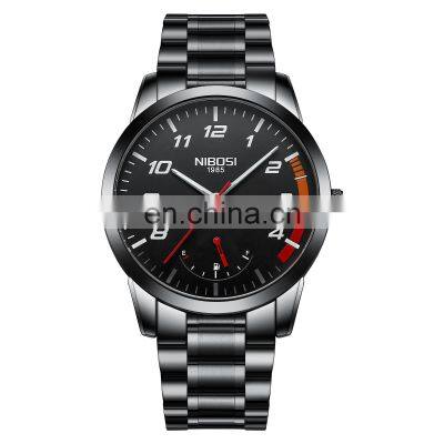 NIBOSI Watches Men Stainless Quartz Wristwatch Clock Male Fashion Sport Watch Waterproof Relogio Masculino Customizable 2528