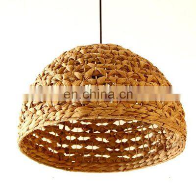 Handmade Water Hyacinth Chandelier Rustic Straw Pendant Light Lampshade