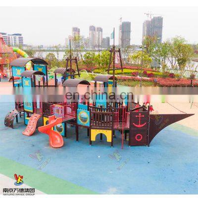 Pirate Ship Kids Other Amusement Park Products Outdoor Wooden Slides Playground Big Water Play Equipment