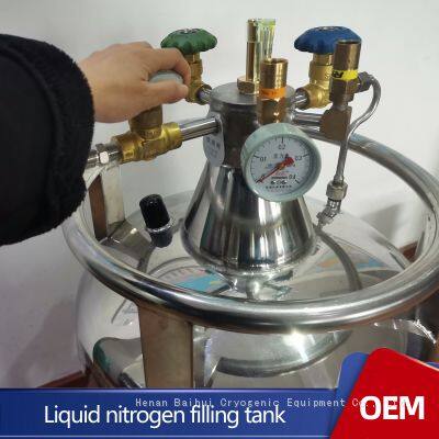 Ln2 Self-pressurized Container Dewar Factory Trolley Low Pressure Tank Liquid Nitrogen Pipe 50l photo-4