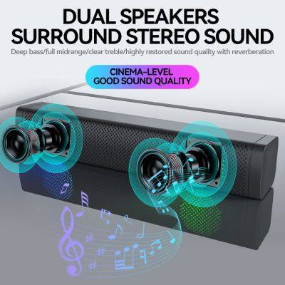 New Design S10 Computer Speaker Desktop Colorful Backlight Waterproof Wired Hi-fi Sound Noise Canceling Smart Home Speaker photo-3