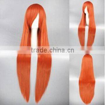 High Quality 100cm Long Orange Cosplay Hair Wig Bleach Synthetic Anime Wig photo-2