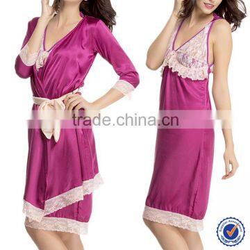 Newly Fashion women sexy adult satin long nighty dress