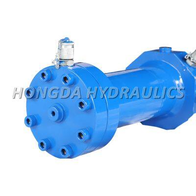 Non-standard Hydraulic Cylinders for Elevators and Freight Lifts, Flange Type Double-ear Telescopic Engineering Hydraulic Cylinders.