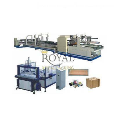 High quality Full Automatic folding gluing & Strapping machine for corrugated box