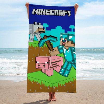 Minecraft Kids Bath Pool Beach Towel - Super Soft & Absorbent 100% Cotton Towel