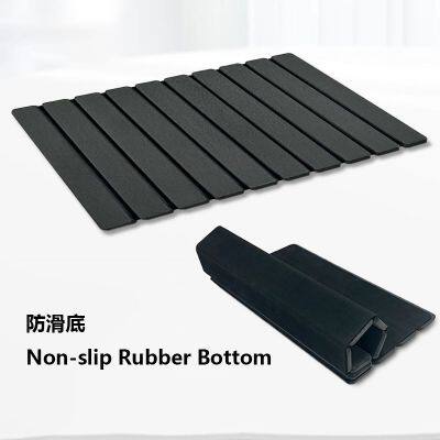 Super Absorbent Non-slip Rubber Base Foldable Roll Up Diatomite Stone Bath Mat Supplier photo-2