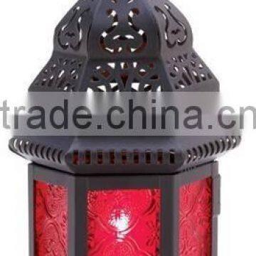 Moroccan Style Lantern With Self Glass With Iron Base and Cap photo-4