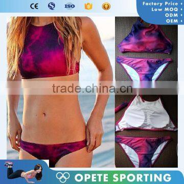 (OEM Factory)Sexy print stripe bikini swimwear two pieces fashion Bikini for girls bikini swimwear 2016