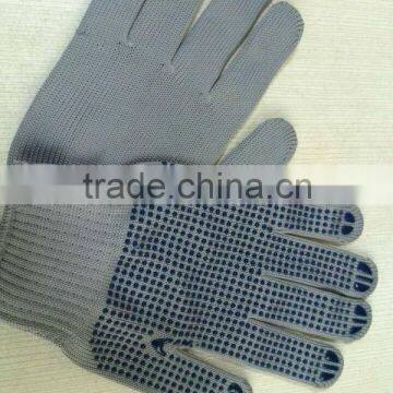 most popular grey pvc dotted nylon working glove