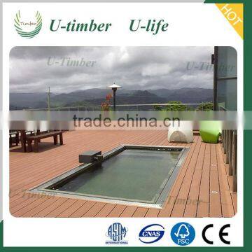 Deep embossed WPC decking decorative garden