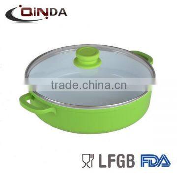 aluminum dia-cast soup pot with ceramic coating QD-DC029