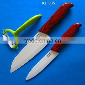 rose woodend handle noble and elegant ceramic kitchen knife function