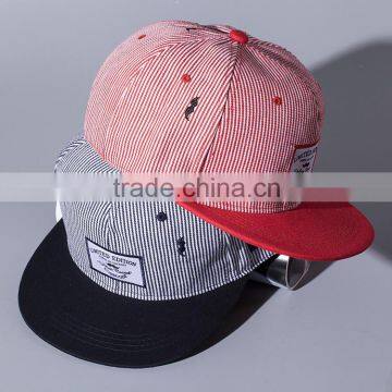 Striped Pattern Applique Beard Embroidery Male Female Custom Snapback Hats Wholesale