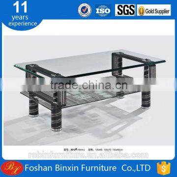 Living room furniture modern RB-2012 rectangular glass coffee table aluminum alloy metal tea table