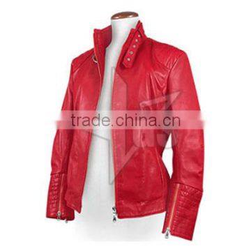 Hot Sale New Fashion And Style Women Jacket Red Leather Jacket For Women