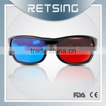 Promotional cheapest colorful OEM plastic red blue cyan 3d video glasses for sale