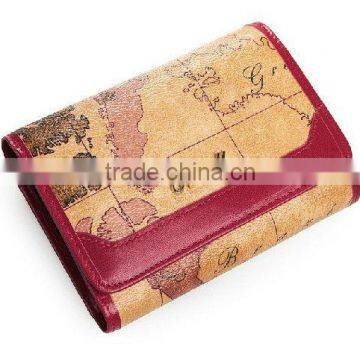 2016 Standard women/Men's leather wallet with map printing