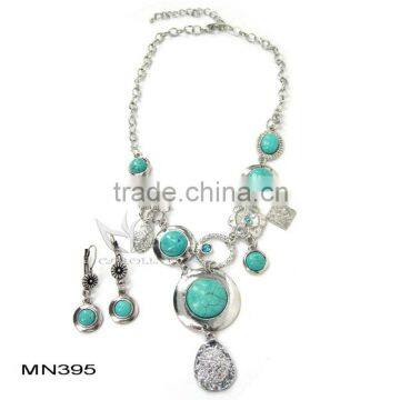 2011 Fashion Natural Stone Necklace turquoise jewelry sets