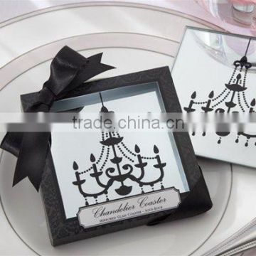 Elegant pendant mirror Glass Coaster for party decoration wedding supplies