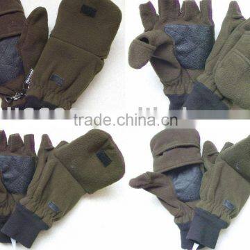 polar fleece multifunction convenient outdoor hunting gloves