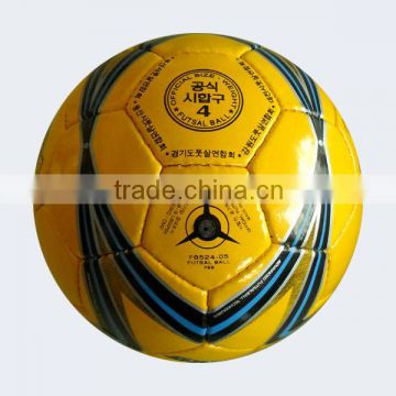 Hand sewn futsal training ball size 4 with clear printing on futsal surface