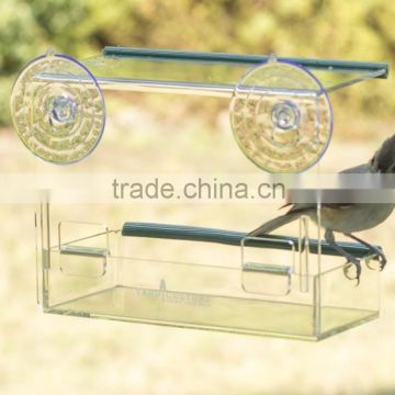 Removable Seed Tray, Strong Suction Cups acrylic Window Bird Feeder