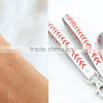 Leather Baseball Bracelet and Key Chain Accessories