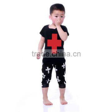 army print black kids clothing wholesale boys clothing