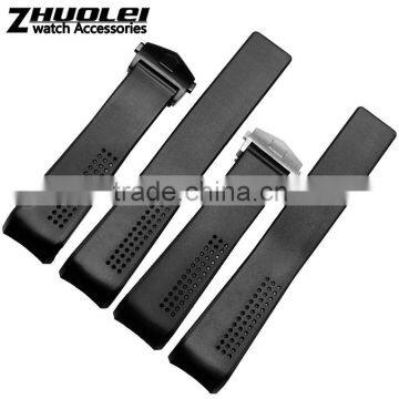 New Arrival Waterproof Black Silicone Rubber WristWatch watch Strap Band Replacement 22mm