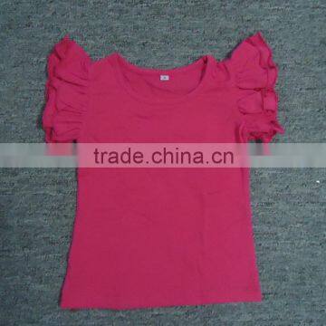 Hotsale Ruffle Top Shirts for Girls,wholesale Blank Baby T Shirts,Girls Double Ruffle Top Shirts Manufacturers,T Shirts in Stock photo-5