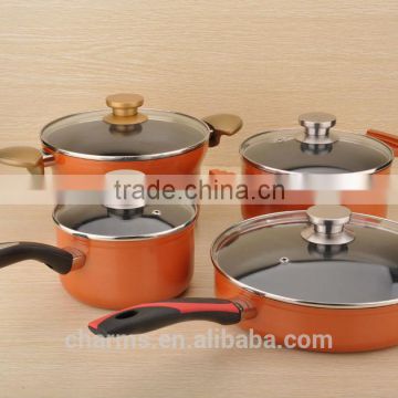 Capsuled Bottom Aluminum coating ceramic pots for cooking