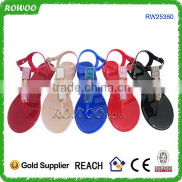 Wholesale pvc jelly color shoes women sandals