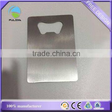 Customize metal brushed stainless iron blank card Bottle Opener