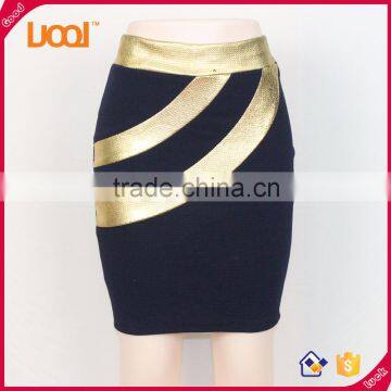 Women Office new fashion skirt design black golden ladies latest design skirt