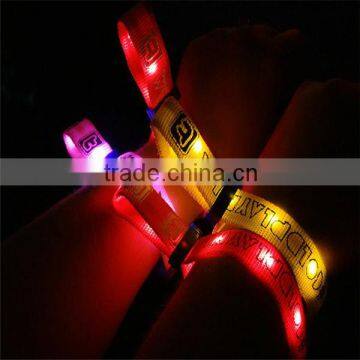 nylon led adjustable wristband party led remote bracelet for concert