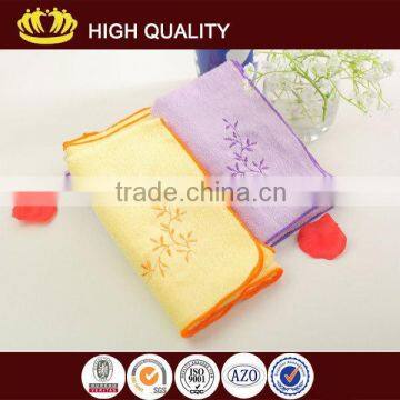 100% bamboo fiber light color OEM embroidery face towel