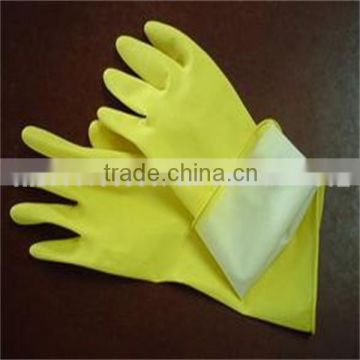 yellow silicone latex household cleaning gloves