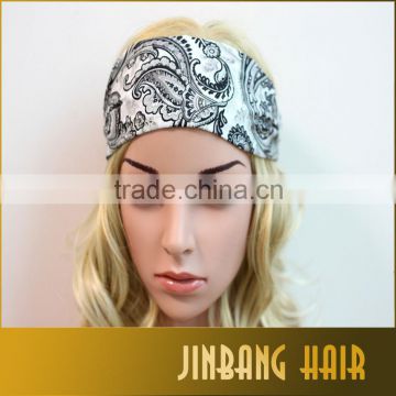 Ethnic Floral Women Elastic Turban Twisted Multifunctional Headband Wide Stretch Hair Band Girl Yoga Hair Accessories