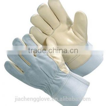 JS4014GD/DT cow split leather welding gloves, long welding gloves