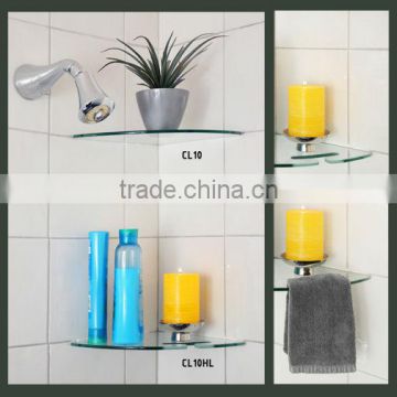 Tempered glass towel shelf / Bathroom glass shelf with EN12150 certificate