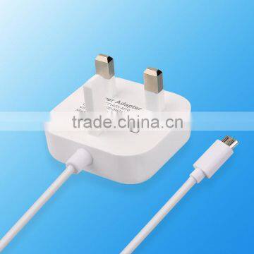 Mobile USB charger adapter home wall charger with Micro cable