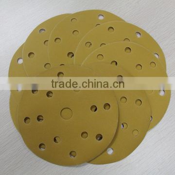 DH85 Premium Yellow round Type Abrasive PSA Sanding Disc