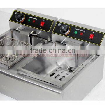 Kitchen Equipment Double Tanks Electric Deep Fryer Machine With Thermostat photo-2