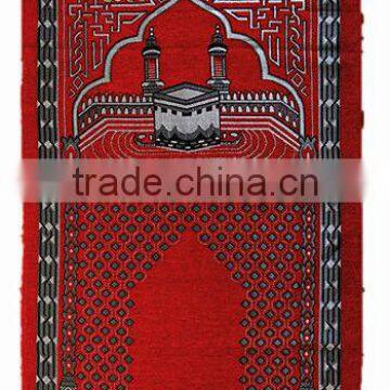 2015 100%chenille jacquard woven Muslim prayer rug mat