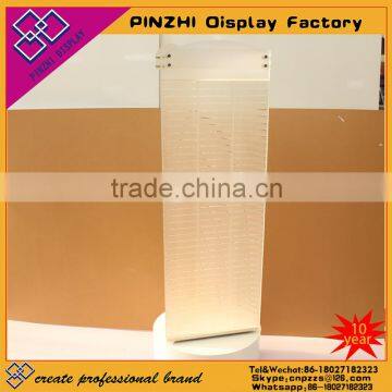 3 side Floor Standing rotating Acrylic Pegboard Display