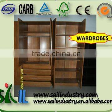 Melmine finished wooden wardrobes new design