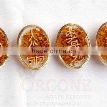 Wholesale Yellow Aventurine Orgone Oval Usai Reiki Set : Orgone Manufacture Khambhat