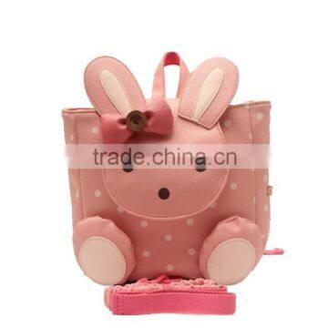 Korea Brand PU Material Little Rabbit Pattern Anti-lost Children Backpack Bag photo-2